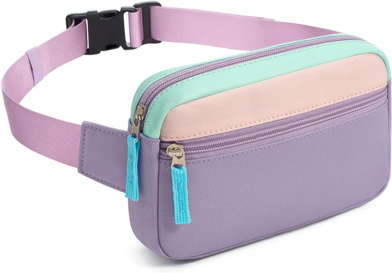 cotmcor Store Valentines Day Gifts for Kids: Fanny Pack Birthday Gift for 5 6 7 8 9 10 11 12 Year Old Teen Girls, Preppy Cute Trendy Stuff Colorblock Crossbody Bag Adjustable Belt Bags for Travel Outdoor - Image 1